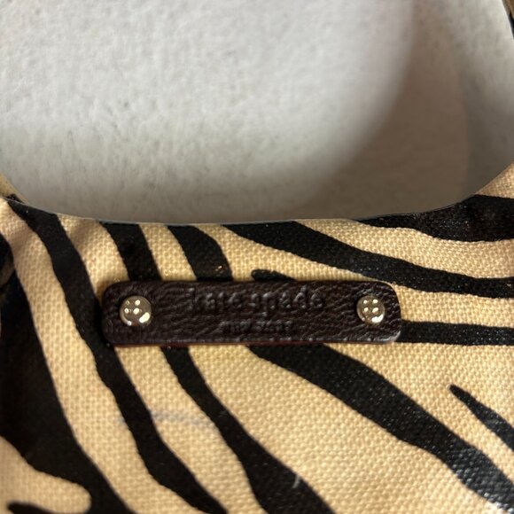 Kate Spade Mini Bag black brown Zebra animal Purse should pouchette small patent - Picture 2 of 14